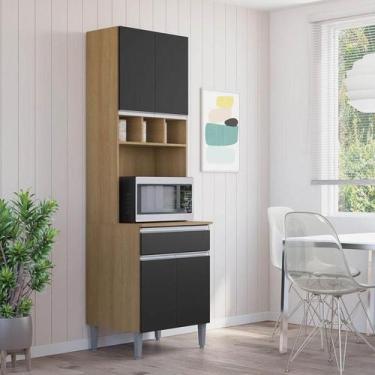 Imagem de Armário Paneleiro Duplo Ambiente Andréia Amendoa Preto - AJL - AJL Móv