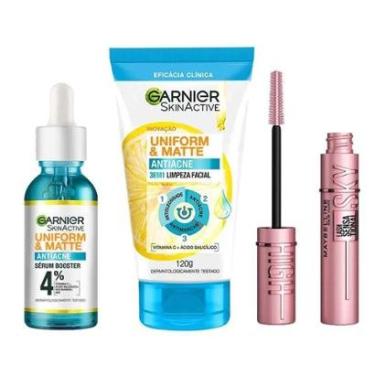 Imagem de Garnier Skin + Maybelline Kit - Sérum Facial + Sabonete Facial 3 em 1 + Máscara de Cílios Kit-Unissex