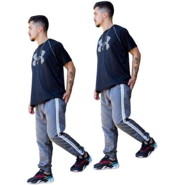 Imagem de Kit 2 Calças Tactel Jogger Masc Punho Barra Promocional 417 - J94, 2 c