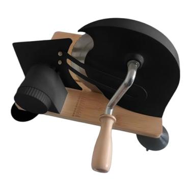 Imagem de IEUDNS Fatiador de pão manual com escala e ventosas, ideal para fatiar pão de fermentação caseiro em padarias e lanchonetes, Preto