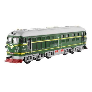 Imagem de Locomotiva modelo Train Alloy Green com brinquedo infantil leve de 24,