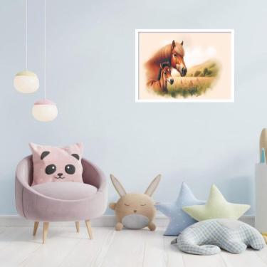 Imagem de Quadro Decorativo Cavalo Familia - 50X70Cm