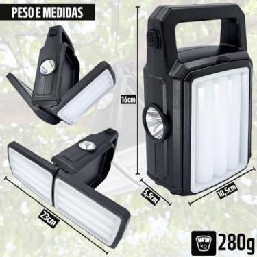 Imagem de Lampião LED Recarregável - Solar e USB, Luz de Emergência para Camping, Pescaria e Aventuras ao Ar Livre