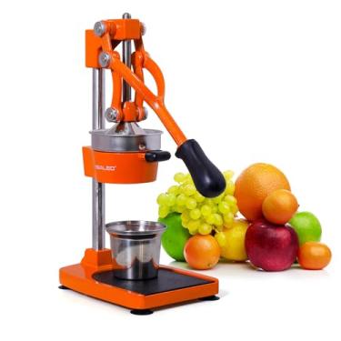 Imagem de Espremedor manual de frutas cítricas de ferro fundido, prensa manual comercial, espremedor de bancada resistente para suco de limão e laranja fresco, fácil de usar e limpar (laranja)