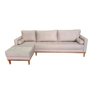 Imagem de Sofá  Chaise Resty Lado Esquerdo Tecido Suede Pé Base Madeira  250x140