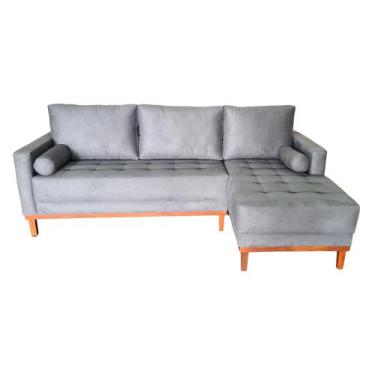 Imagem de Sofá  Chaise Resty Lado Direito Tecido Suede Pé Base Madeira  220x140c