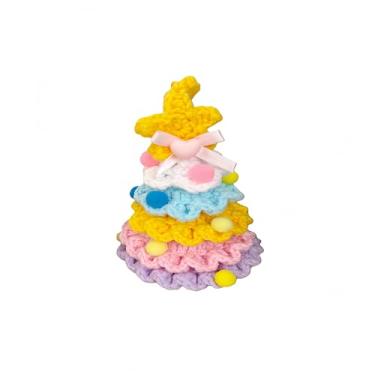 Imagem de Pingente colorido de sino de crochê tricotado à mão, lindo chaveiro de árvore de Natal, bolsa, espelho de carro, enfeite para pendurar na porta, presentes de decoração de festa festiva. (2)