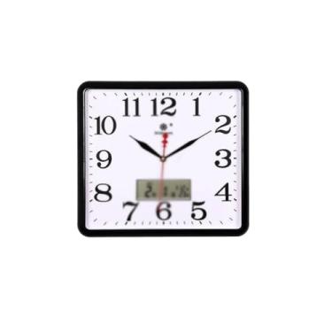 Imagem de Relógio de parede quadrado eletrônico relógio de parede sala de estar relógio silencioso relógio de quartzo para casa relógio de parede