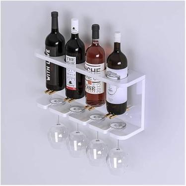 Imagem de HHHJQFAAT Rack de vinho para pendurar para copos de restaurante, pendurar na parede de cabeça para baixo, suporte de parede para sala de estar, suporte de parede para armário de vinho, rack de vinho/a