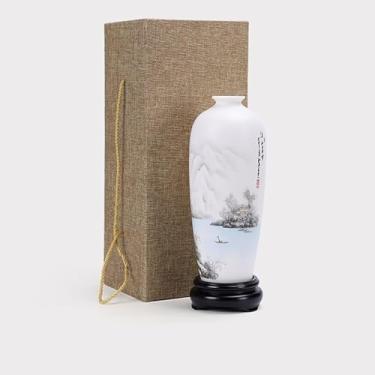 Imagem de Vaso de vaso ornamentos porcelana artesanato decoração de escritório doméstico vaso de flores (A)