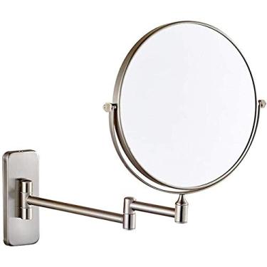Imagem de Espelhos penteadeira montada na parede, rotação de 360°, vaidade dupla face extensível, mesa de lupa 5X (tamanho: ampliação de 5 vezes)