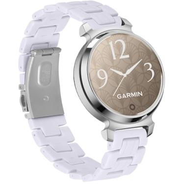 Imagem de Miimall Pulseira elegante compatível com Garmin Lily 2/2 Active, luxuosa, sem lacunas, linda pulseira feminina ajustável, fina e elegante, pulseira de substituição para Garmin Lily 2/2 Active, branca