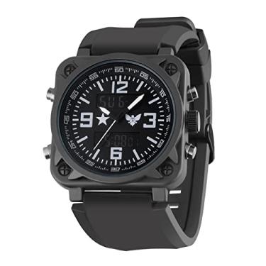 Imagem de GREENTREEN Relógios masculinos impermeáveis estilo militar: relógios de pulso analógicos de quartzo - relógio esportivo ao ar livre para atividades diárias - presente ideal para corrida e escalada