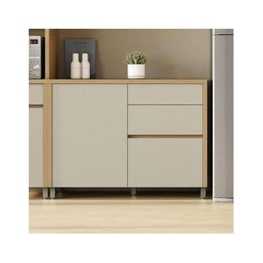 Imagem de Balcão Nesher Condessa em MDF com 1 Porta e 3 Gavetas - 120cm de largura