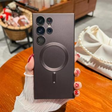 Imagem de Capa magnética de luxo com acabamento metálico fosco para Samsung S24 S23 S22 S21 Ultra Plus FE Note 20 A15 A05s A55 A35 (para S23 FE/FYH)