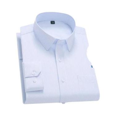 Imagem de Camisa Social Masculina plus Size 8XL 7XL De Algodão Listrada De Manga