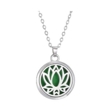 Imagem de Colar Difusor De Óleo Essencial Em Aço Inoxidável Para Mulheres, Pinge