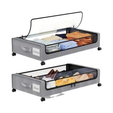 Imagem de Armários De Cama Com Rodas E Tampas Para Economia De Espaço, Armazenam