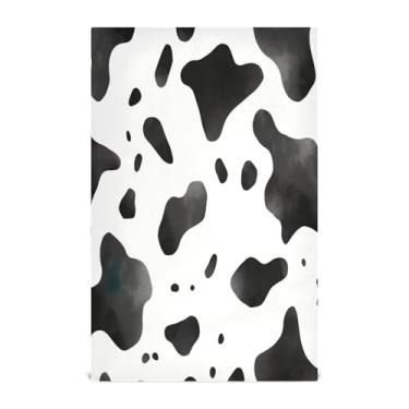 Imagem de Wassud Toalhas de cozinha com estampa de vaca Toalhas de prato de cozinha 1 pacote de panos de prato macios com laço para pendurar toalha de mão super absorvente de secagem rápida toalhas de chá de