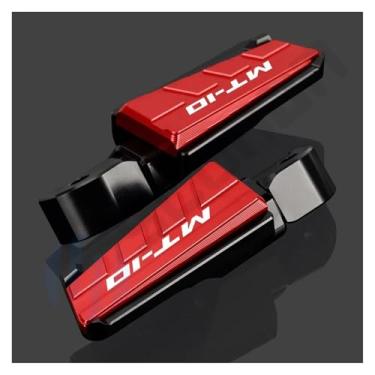 Imagem de Anti-derrapante Apoio para os pés do passageiro traseiro de alumínio, para mt10 MT-10 mt 10 cnc 2017 2018 2019 2020 2021 2022(Red)