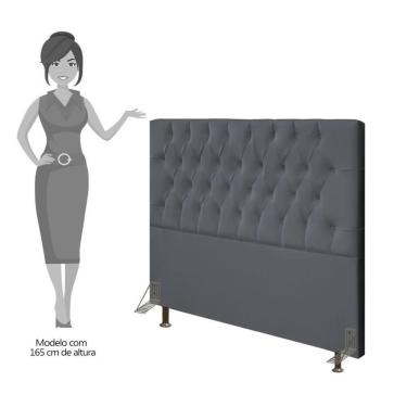 Imagem de Cabeceira Cama Box Casal Queen 160Cm Diamante Veludo J02 Cinza