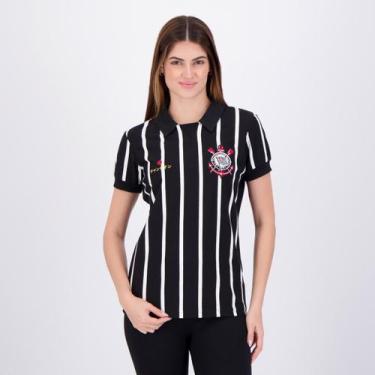 Imagem de Polo Corinthians Retrô Japão Feminina Preta - Coimbra, G