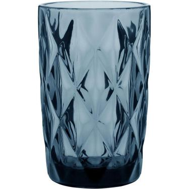 Imagem de Copo Long Drink 13X8X8Cm 370Ml Vidro Azul 6Pç