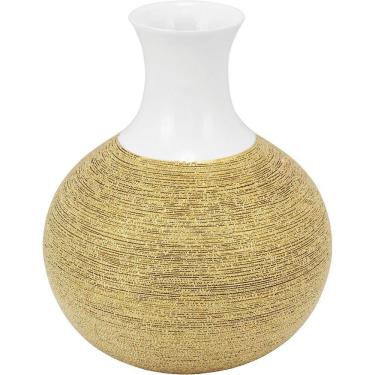 Imagem de Amber Vaso 34X26X26Cm Cerâmica Dourado