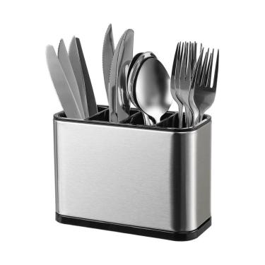 Imagem de Suporte Escorredor Porta Talheres Inox Portátil