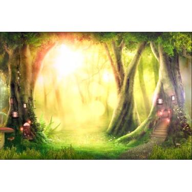 Imagem de Painel de Tecido Sublimado Floresta Casa de Fadas Ensolarado - Fabrika