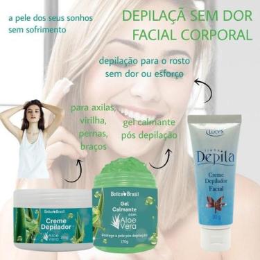 Imagem de Creme Depilação Corporal Facial Gel Calmante Rosto E Corpo - Lucys