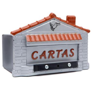 Imagem de Caixa Correio Casinha Prata Pintura Metálica Grade Embutir - JLK PLAST