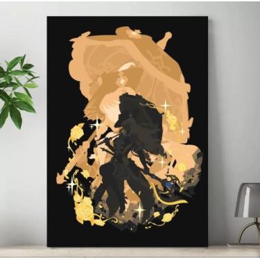 Imagem de Quadro Genshin Impact Personagens Placa Decorativa Game Anime MDF 20x2
