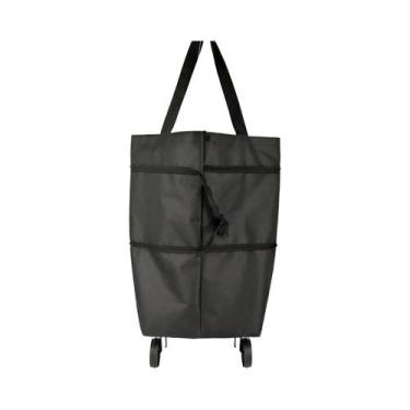 Imagem de Sacola De Compras Leve E Dobrável Com Rodas, Carrinho Portátil Para Co