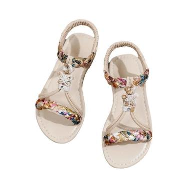 Imagem de Sandália Retro Infantil Com Diamantes Brilhantes, Confortável E Resist