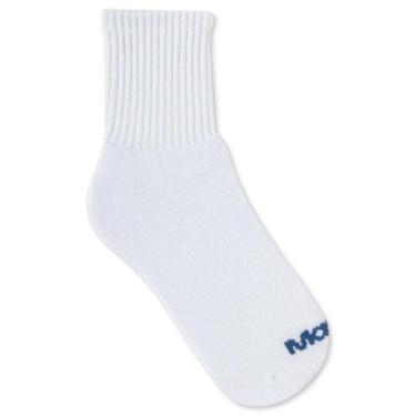 Imagem de Meia Cano Médio Esportiva Mash Masculina Algodão, Branco, 28-33