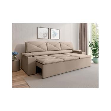 Imagem de Sofá 3 Lugares NextSofás Joy Velosuede Retrátil Reclinável com Porta Copos