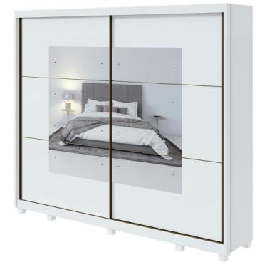 Imagem de Guarda-roupa Casal Toronto 2 Portas 6 Gavetas Com Espelho Branco - MÓV