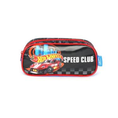 Imagem de EstojoEscolar Simples Hot Wheels Infantil Preto Luxcel