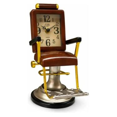 Imagem de Relógio de Mesa Vintage em Formato de Cadeira de Barbearia - Home