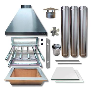 Imagem de Kit Churrasqueira Gourmet média Inox 3 tubos - Premier Grill