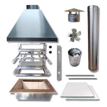 Imagem de Kit Churrasqueira Gourmet INOX Pequena 1 tubo - Premier Grill