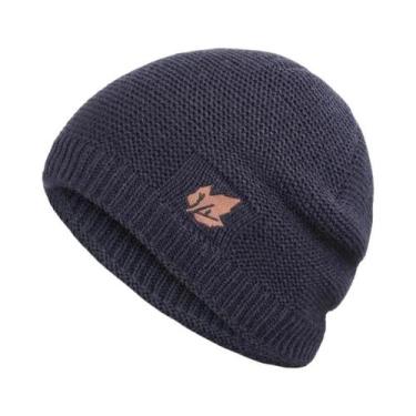Imagem de Gorros De Inverno Unissex De Tricô Quentes E Grossos De Veludo Para Es