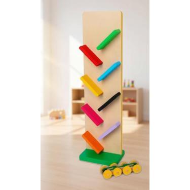 Imagem de Rampa Maluca Educativa de Madeira com Carrinho - Congratulations Store