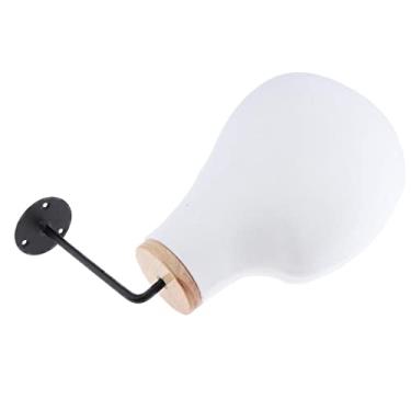 Imagem de Bonarty Manequim de cabeça de manequim para montagem de touca, suporte de parede com parafusos – Branco