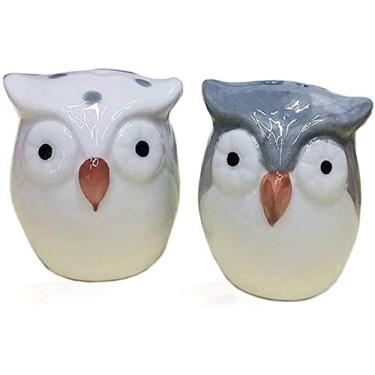 Imagem de Pote de tempero fofo coruja salt and pepper shakers pote de especiarias de cerâmica pequeno presente
