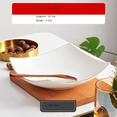 Imagem de Prato de macarrão, pratos de jantar para salada, utensílios de mesa de cozinha, acessórios para sala de jantar, prato de jantar (cor: 1 pacote)