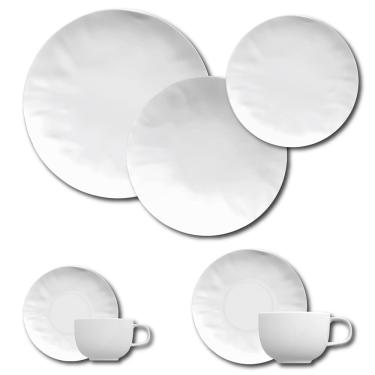 Imagem de Aparelho de Jantar, Chá, Café e Sobremesa 42 Peças Germer Orgânico em Porcelana – Branco