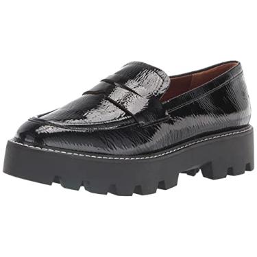 Imagem de Franco Sarto Mocassim feminino Balin Lug Sole Penny, Preto enrugado, 6 Wide