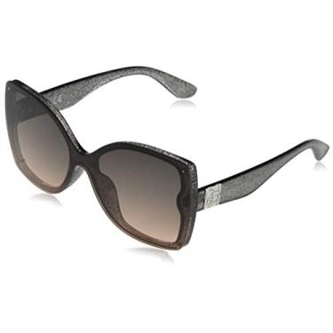Imagem de Jessica Simpson J5796 Glitter Butterfly Shield Sunglasses with Metal Signature Logo Temple and 100% UV Protection, 60 mm